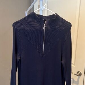 NWT Ugly Betty Navy Ribbed Knit Sweater Dress with Zipper